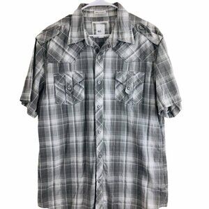 BKE Plaid Button Down Dress Shirt Large Western